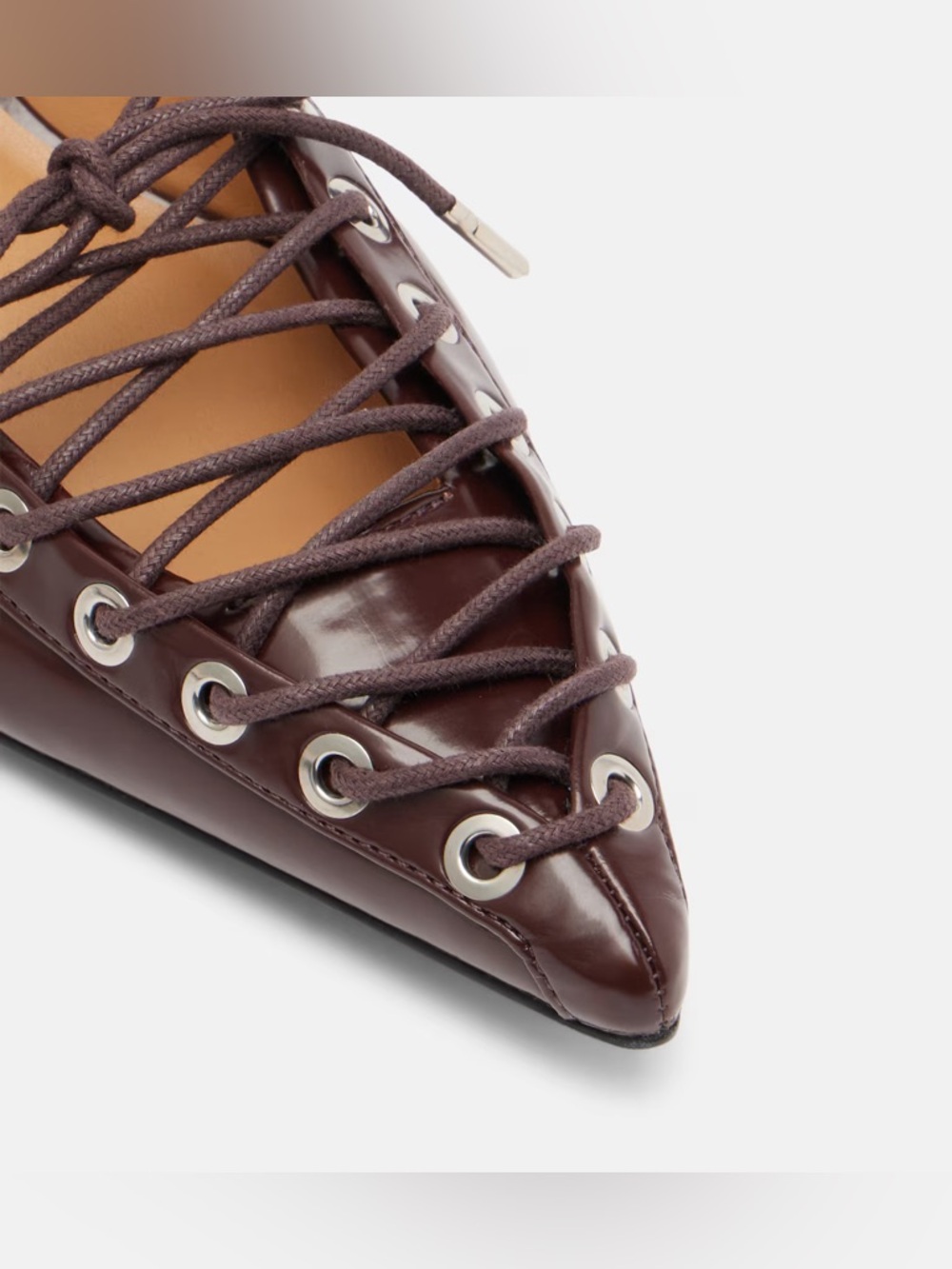 GANNI Burgundy Eyelets 35 lace-up mules - Picture 4 of 12